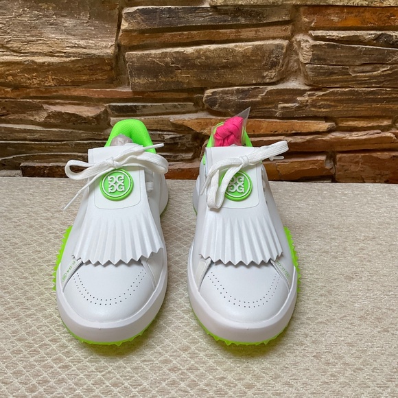 G/FORE White and Neon Green Athletic Shoes - Picture 2 of 9